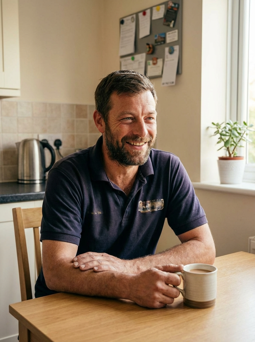 Business owner checking Taskmaster on his phone