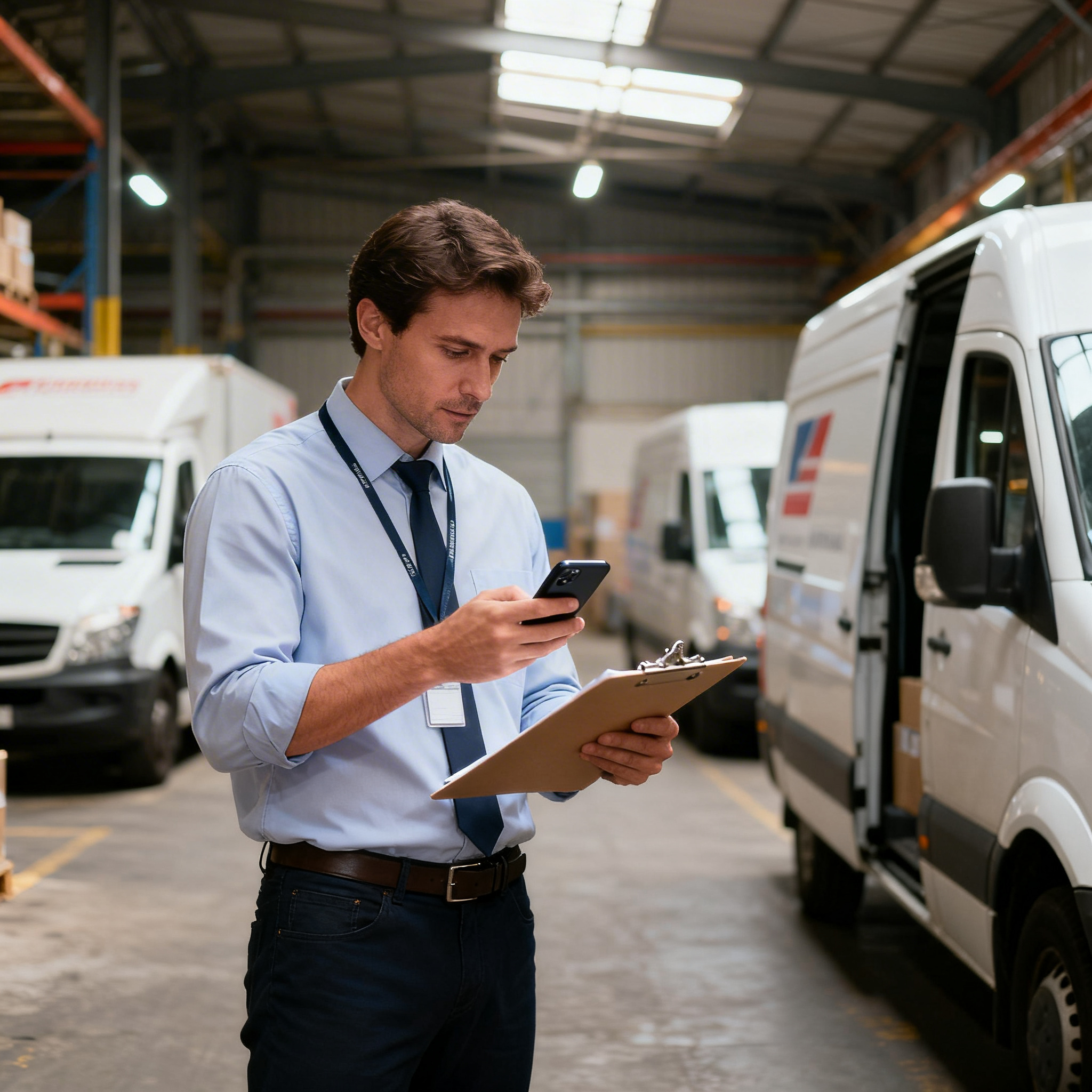 Logistics manager coordinating deliveries with Taskmaster